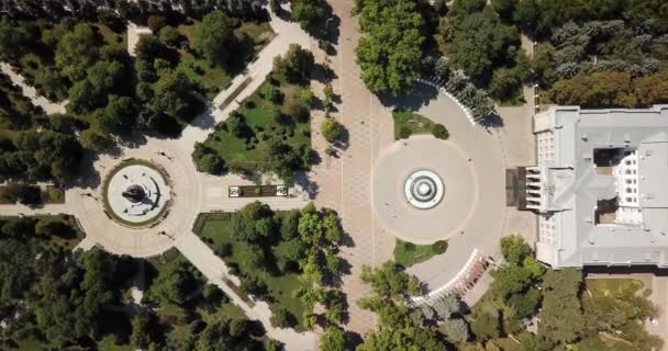 エカチェリーナ クラスノダール地方の女帝エカチェリーナ 世の名誉の記念碑記念碑公園付近のビューの上に直接空中 — ストック動画