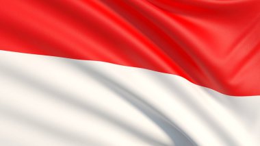 Indonesia.Waved bayrağı çok kumaş doku ayrıntılı.