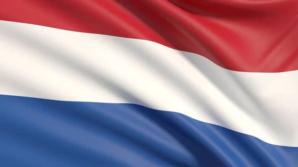 Bandeira Netherlands Waved Textura Tecido Altamente Detalhada — Fotografia de Stock