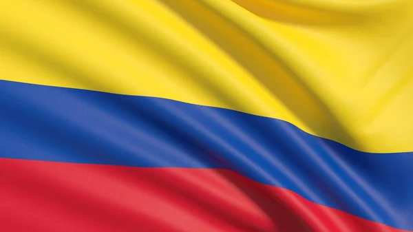 Bandera Colombia Ondeó Textura Tela Altamente Detallada — Foto de Stock