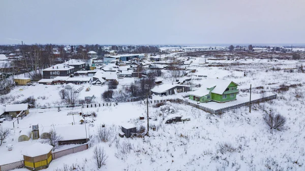 Paisaje aéreo, área de Veliky Ustyug es una ciudad en el óblast de Vologda, Rusia —  Fotos de Stock