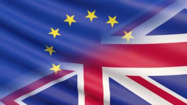 Brexit İngiltere ve Avrupa Brexit kavramı birlikte, bayrak.