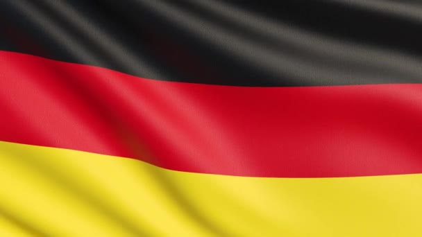 Le drapeau de l'Allemagne. Texture de tissu très détaillée ondulée . — Video