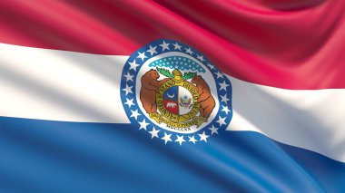 Missouri devlet bayrağı. ABD Devletleri bayrakları.
