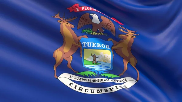 密歇根州国旗。usa 州的旗帜. — 图库照片