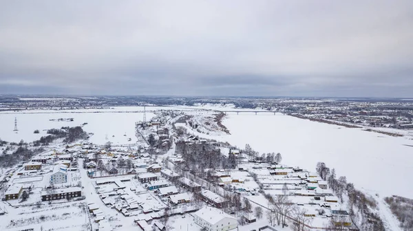 Aerial landskap, området Veliky Ustyug är en stad i Vologda Oblast, Ryssland — Stockfoto