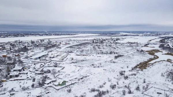 Paesaggio aereo, zona di Veliky Ustyug è una città dell'Oblast 'di Vologda, Russia — Foto Stock