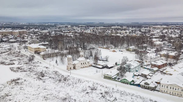 Paesaggio aereo, zona di Veliky Ustyug è una città dell'Oblast 'di Vologda, Russia — Foto Stock