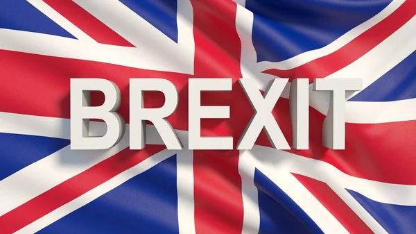 3D obrázek Brexit referenda s vlajkou a 3d text — Stock fotografie