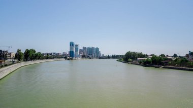 Güney Rusya, Krasnodar Krayı, Krasnodar şehir 2018 yılında havadan görünümü