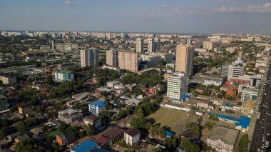 Güney Rusya, Krasnodar Krayı, Krasnodar şehir 2018 yılında havadan görünümü