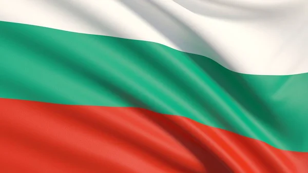 Bulgária zászlaja. Intett a rendkívül részletes szövet szerkezete. — Stock Fotó