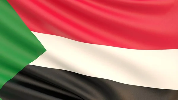 Szudán zászlaja. Intett a rendkívül részletes szövet szerkezete. — Stock Fotó