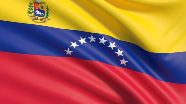 Bandeira da Venezuela. Textura de tecido altamente detalhada ondulada . — Fotografia de Stock