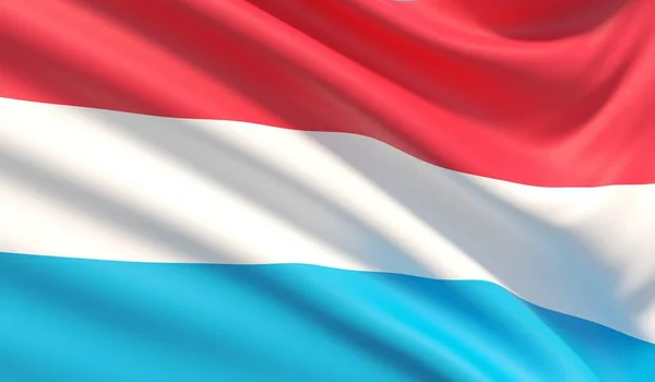Bandiera del Lussemburgo. Tessuto ondulato altamente dettagliato . — Foto Stock