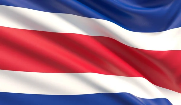 Bandiera della Costa Rica. Tessuto ondulato altamente dettagliato . — Foto Stock