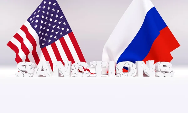 Western american sanctions against . 3D illustration. — Stock Photo, Image