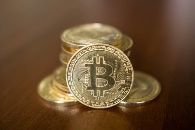 Altın bitcoin - iş kavramı Kripto para biriminin.