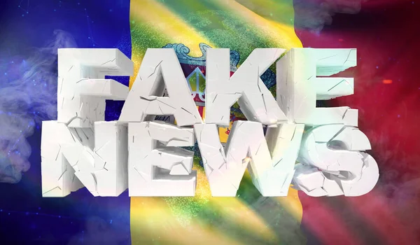 3D illustration av falska nyheter koncept med bakgrund flagga Andorra. — Stockfoto