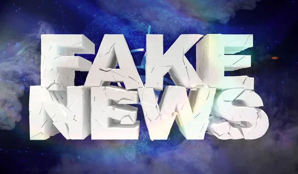 Ilustração 3D do conceito de notícias falsas com bandeira de fundo da OTAN . — Fotografia de Stock