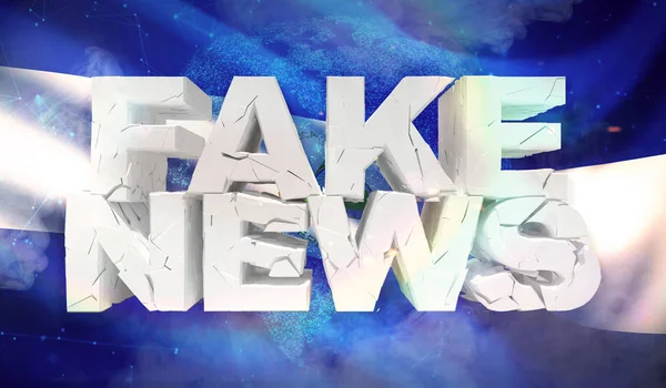Ilustração 3D do conceito de notícias falsas com bandeira de fundo da Nicarágua . — Fotografia de Stock
