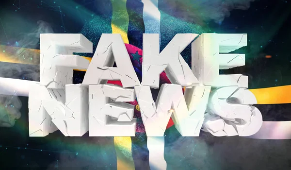 Ilustração 3D do conceito de notícias falsas com a bandeira de fundo de Dominica . — Fotografia de Stock