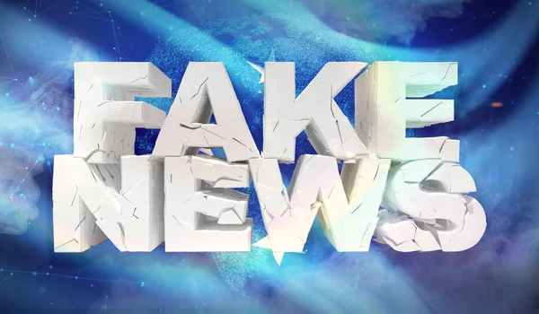 3D-illustratie van Fake News concept met achtergrond vlag van gefedereerde staten van Micronesië. — Stockfoto