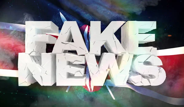 Ilustração 3D do conceito de notícias falsas com a bandeira de fundo do Quênia . — Fotografia de Stock
