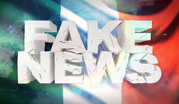 Ilustração 3D do conceito de notícias falsas com a bandeira de fundo da Irlanda . — Fotografia de Stock