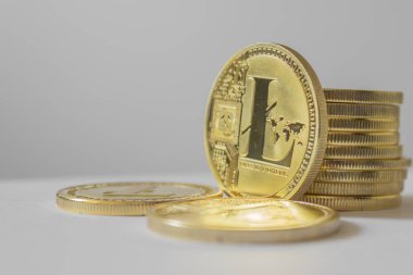Litecoin - hafif arka planda lite coin Ltc kriptopara