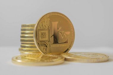Litecoin - hafif arka planda lite coin Ltc kriptopara