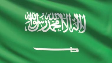 Suudi Arabistan bayrağı. Son derece ayrıntılı kumaş dokusu dalgalı.