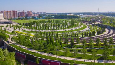 Krasnodar, Rusya şehir parkının havadan görüntü çekimi