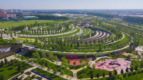 Krasnodar, Rusya şehir parkının havadan görüntü çekimi