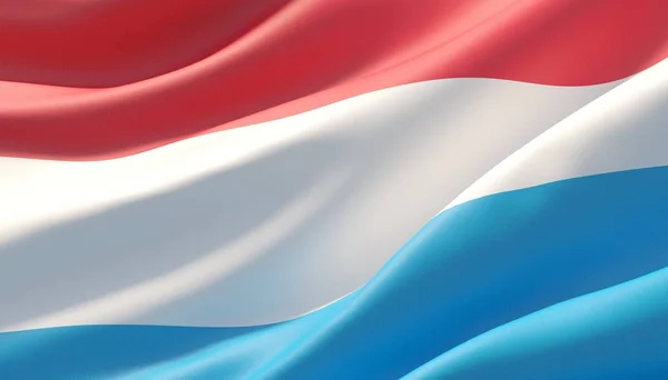 Acenou altamente detalhada bandeira close-up de Luxemburgo. Ilustração 3D . — Fotografia de Stock