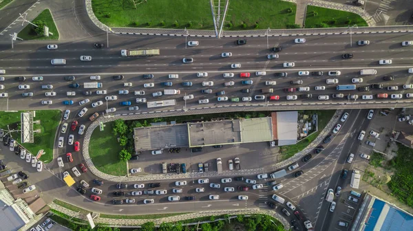 Drones Eye View - trafik sıkışıklığı drone, ulaşım konsepti