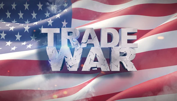 Amerikan Ticaret savaşı konsepti. 3d illüstrasyon.