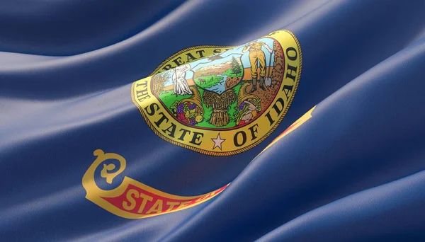 爱达荷州国旗 - 美利坚合众国国旗集合。3d 插图. — 图库照片