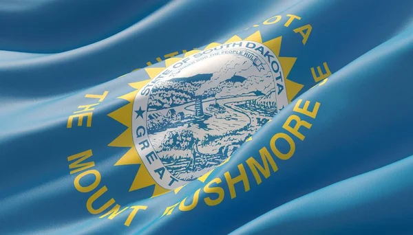 南达科他州旗 - 美利坚合众国州旗集合。3d 插图. — 图库照片