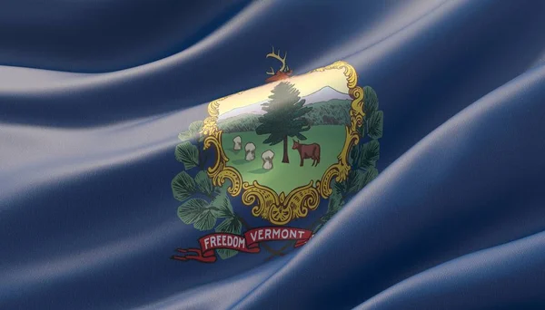 버몬트의 국기 - 미국의 상태 플래그 컬렉션. 3D 일러스트레이션. — 스톡 사진