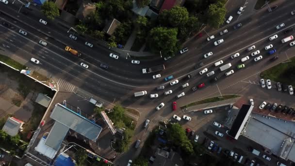 Drönare öga-vy-trafikstockning uppifrån, transportkoncept 10 — Stockvideo