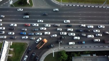 Drones Eye View - trafik sıkışıklığı üst görünüm, ulaşım konsepti 1