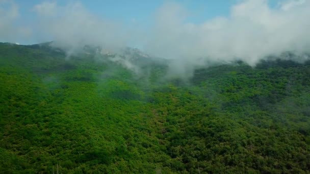 Krym s krásným výhledem na hory a dálniční silnicí mezi horami. — Stock video
