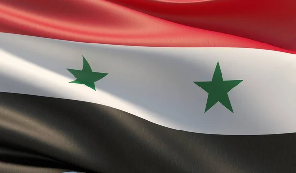 Bandeira de grande resolução da Síria. Ilustração 3D . — Fotografia de Stock