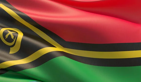 High resolution close-up flag of Vanuatu. 3D illustration. — 图库照片