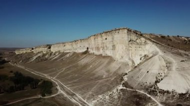 Beyaz Kaya veya Belaya Scala, Rock Aq Kaya, Kırım, Ukrayna 'nın güzel manzarası