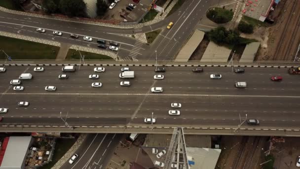 Drones Eye View - astratto traffico stradale vista dall'alto, concetto di trasporto 6 — Video Stock