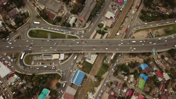 Drohnen aus der Perspektive - abstrakte Stau-Draufsicht, Verkehrskonzept 6 — Stockvideo