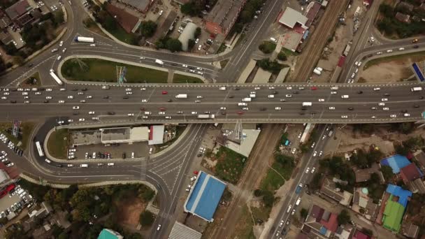Drones Eye View-absztrakt közúti közlekedési dugó felülnézet, szállítási koncepció 6 — Stock videók