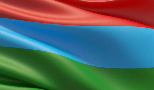 Σημαία της Δημοκρατίας της Καρελίας. Εικονογράφηση 3D με υψηλή ανάλυση. Σημαίες των ομοσπονδιακών υπηκόων της Ρωσίας. — Φωτογραφία Αρχείου